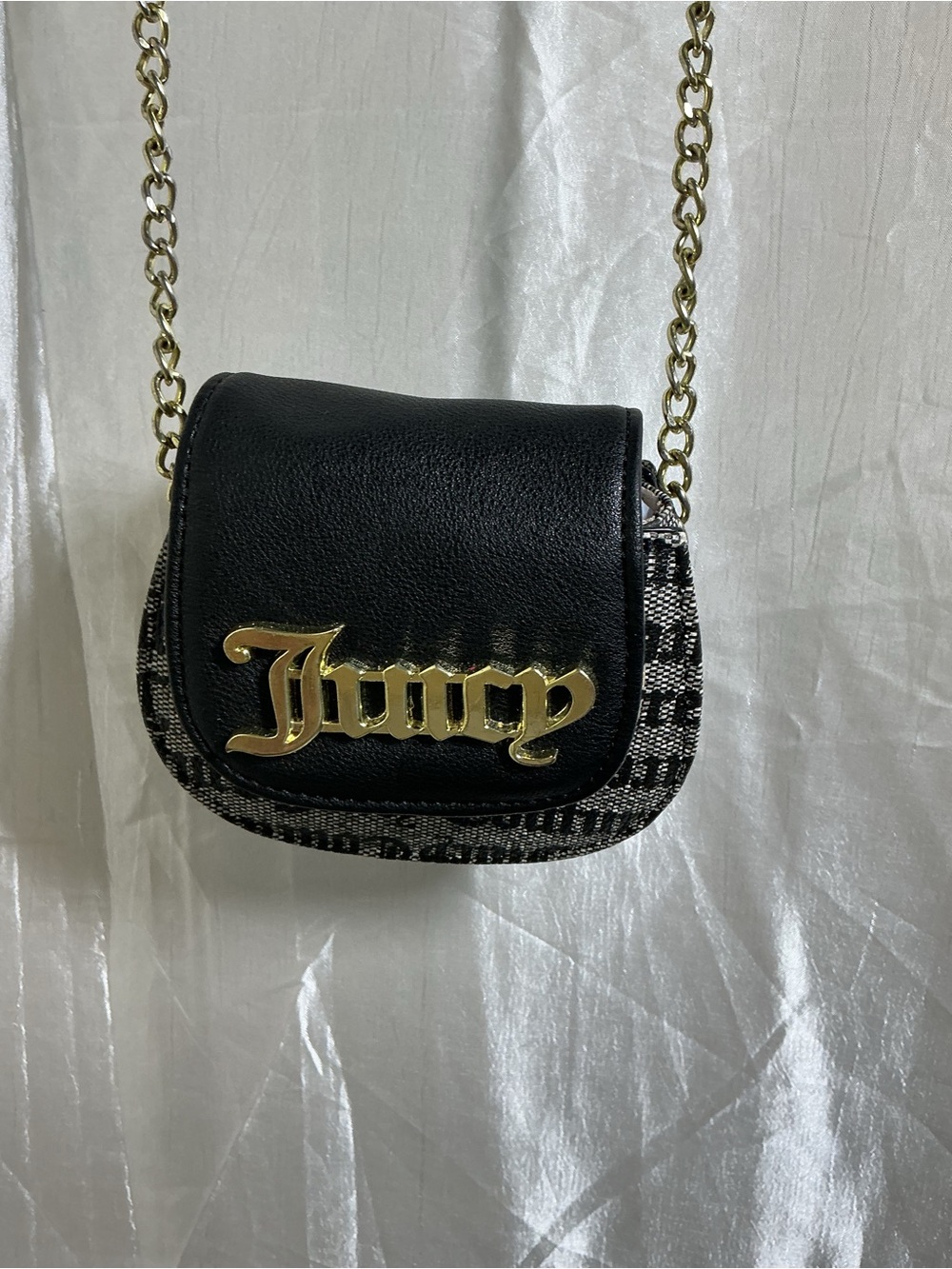 Juicy Couture Black Mini Crossbody with Gold Logo